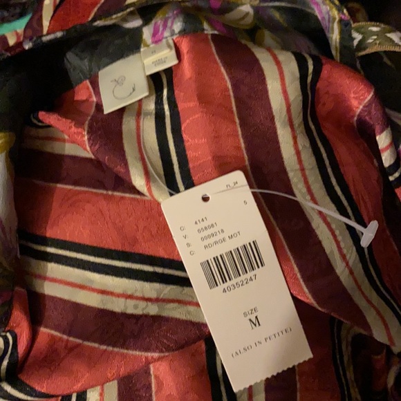 Anthropologie E by Eloise Stripe Floral Tank Top Camisole - Picture 2 of 5